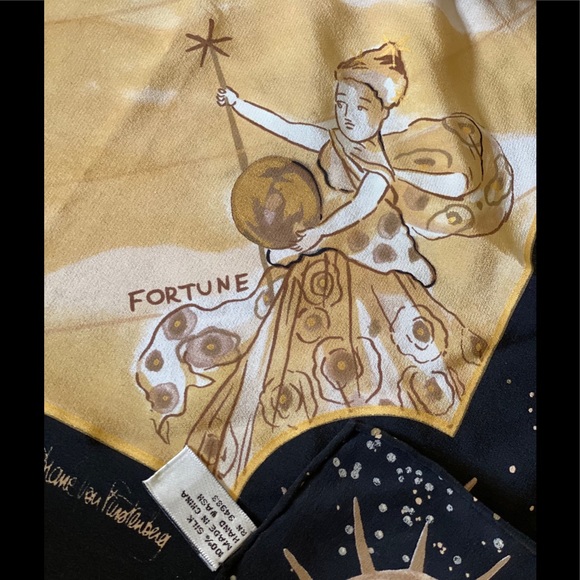 Diane Von Furstenberg silk scarf ZODIAC signs horoscope - Picture 10 of 16